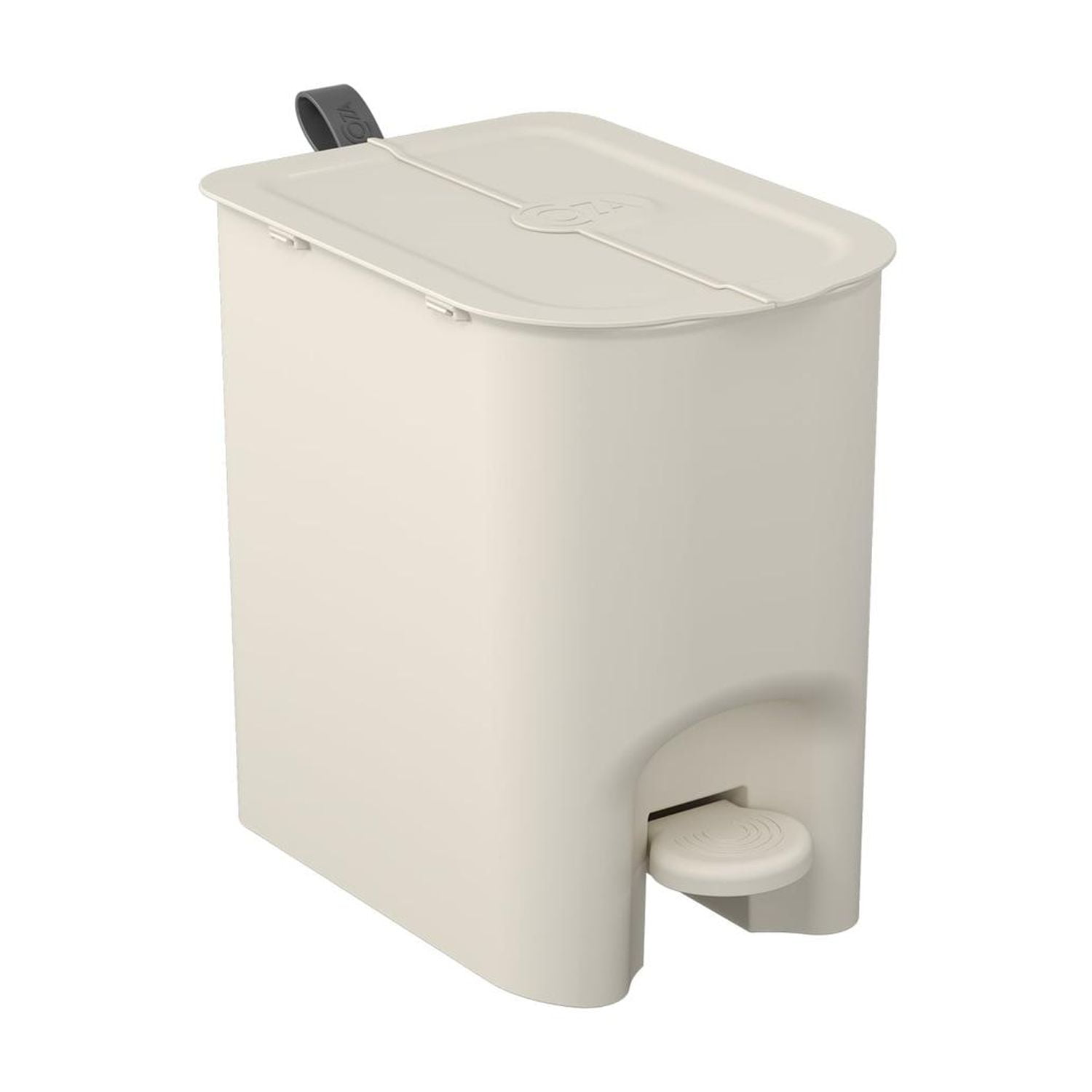 Coza - Basurero Mariposa Con Pedal 6l Gris Claro Con Asa Gris