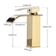 thumbnail image 4 of Grifo de baño moderno con diseño de cascada, grifo para lavabo dorado, diseño de cuerpo de metal duradero superior, agua caliente y fría ajustable, 4 of 5