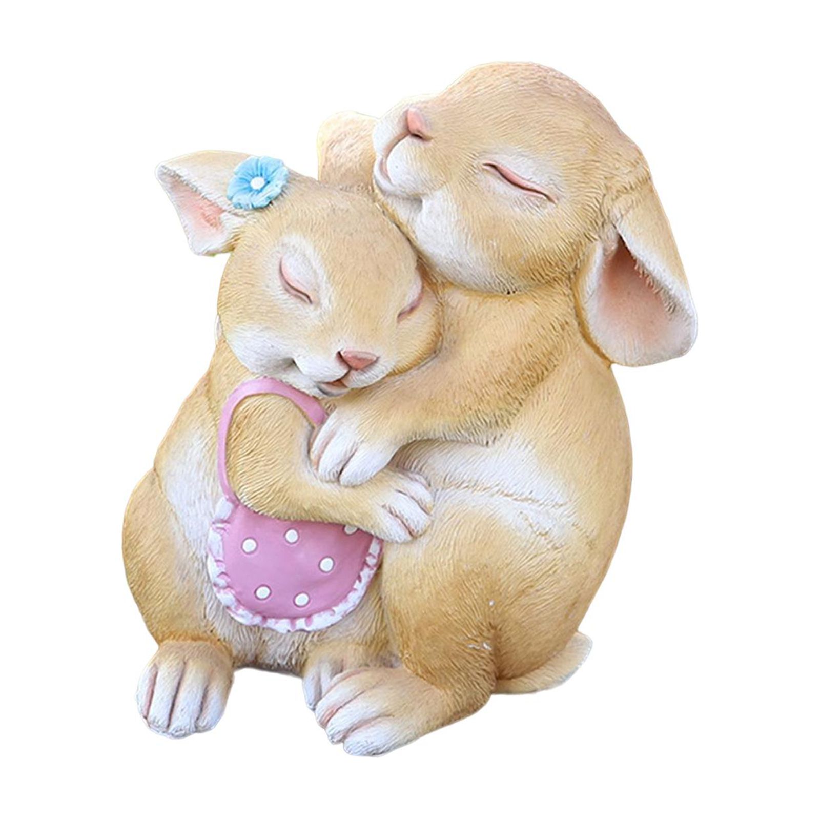 Ioensy - 2 Piezas De Resina De Estatuas De Conejito De Pascua Simuladas Para Centro De Mesa De Patio De Escritorio Rosa