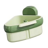 Magideal - Colador De Desagüe Para Fregadero Con Ventosa Para Residuos De Alimentos, Versátil, Extraíble, Triangular, Para Grifo, Colador Colgante, Fácil De Inst Verde