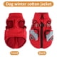 thumbnail image 4 of 1 chaqueta acolchada de algodón de invierno para perro rojo con cremallera en el pecho y espalda con reflectante, 4 of 5