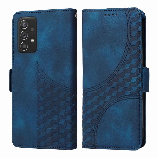 Carcasa FOXDOCK Samsung Galaxy A52 4G/5G de cuero PU, diseño acolchado clásico, protección contra caídas y rayones