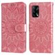thumbnail image 4 of Funda tipo cartera FOXDOCK para OPPO A74 4G , diseño girasol en relieve, cuero PU, cierre magnético, soporte y tarjetero, 4 of 5