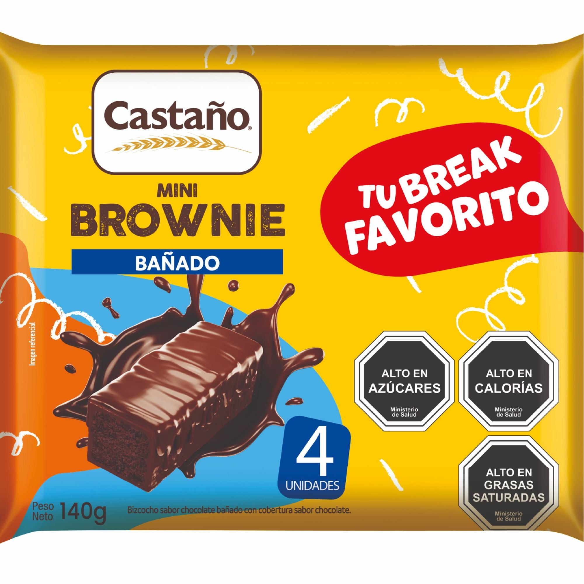 Mini Brownie Bañado 4un 140 g Castano