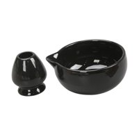 Bothyi - Juego De Ceremonia De Té Matcha Chino, Cuenco De Cerámica Para Matcha, Para El Hogar, El Salón De Té Y La Oficina, Color Negro