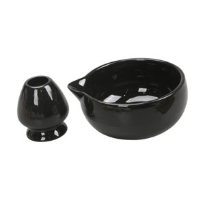 Bothyi - Juego De Ceremonia De Té Matcha Chino, Cuenco De Cerámica Para Matcha, Para El Hogar, El Salón De Té Y La Oficina, Color Negro
