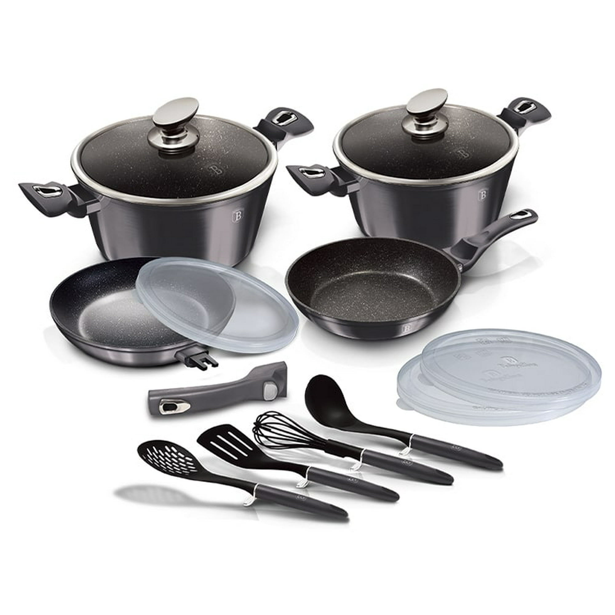 Berlinger Haus - Set De Bateria Full Induccion Linea Carbon Metalizado 13 Piezas