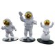thumbnail image 4 of 3 Piezas Astronauta Escultura Artes Artesanía Astronauta Estatua Estatuilla Oro, 4 of 5