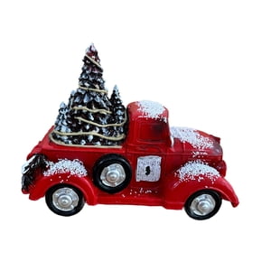 Magideal - Colección De Esculturas De Estatuas De Árboles De Navidad De Camión De Resina, Decoración Navideña, Adorno De Escritorio Para Dormitorio, Estante,