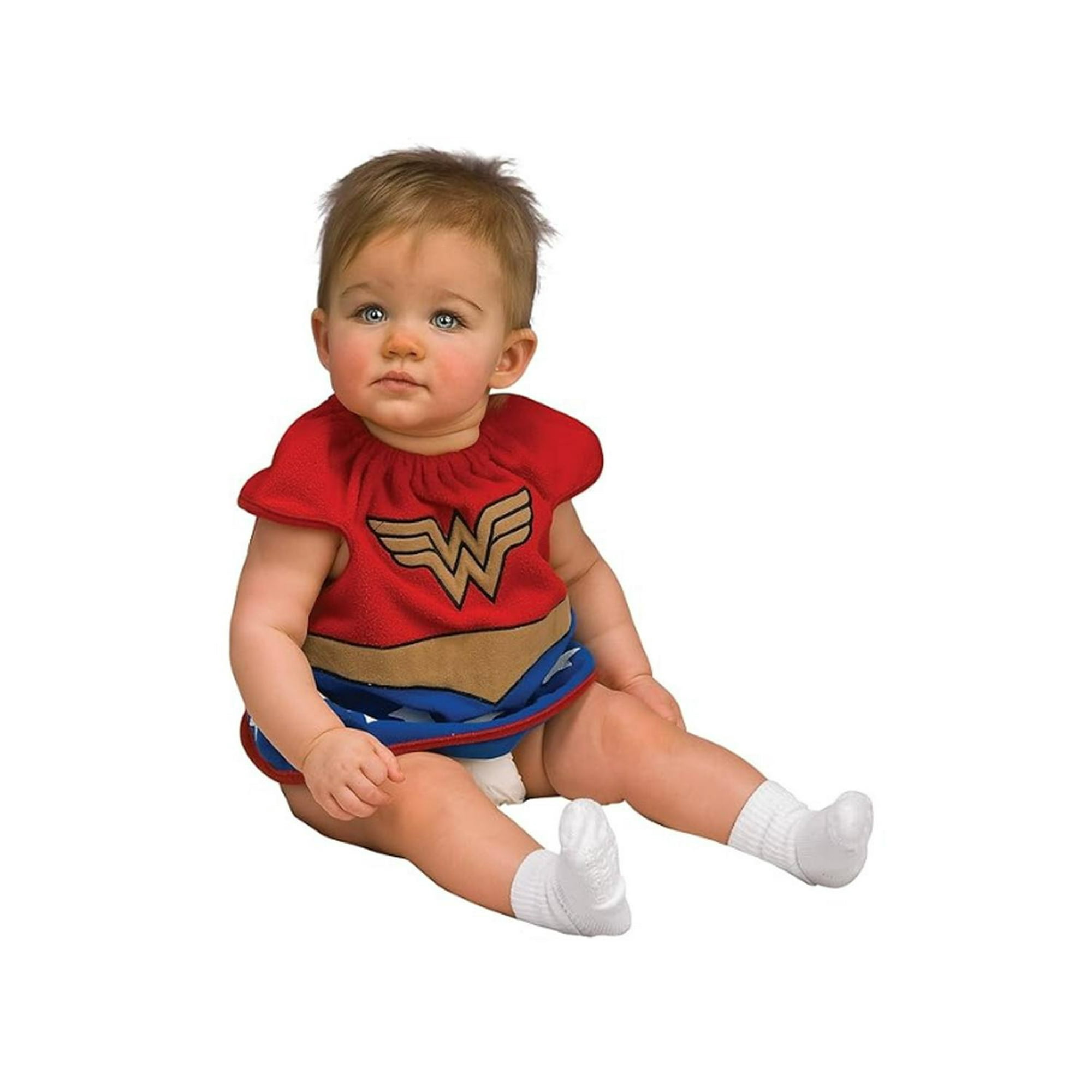 Rubies - Babero Disfraz Mujer Maravilla Deluxe Guagua Multicolor