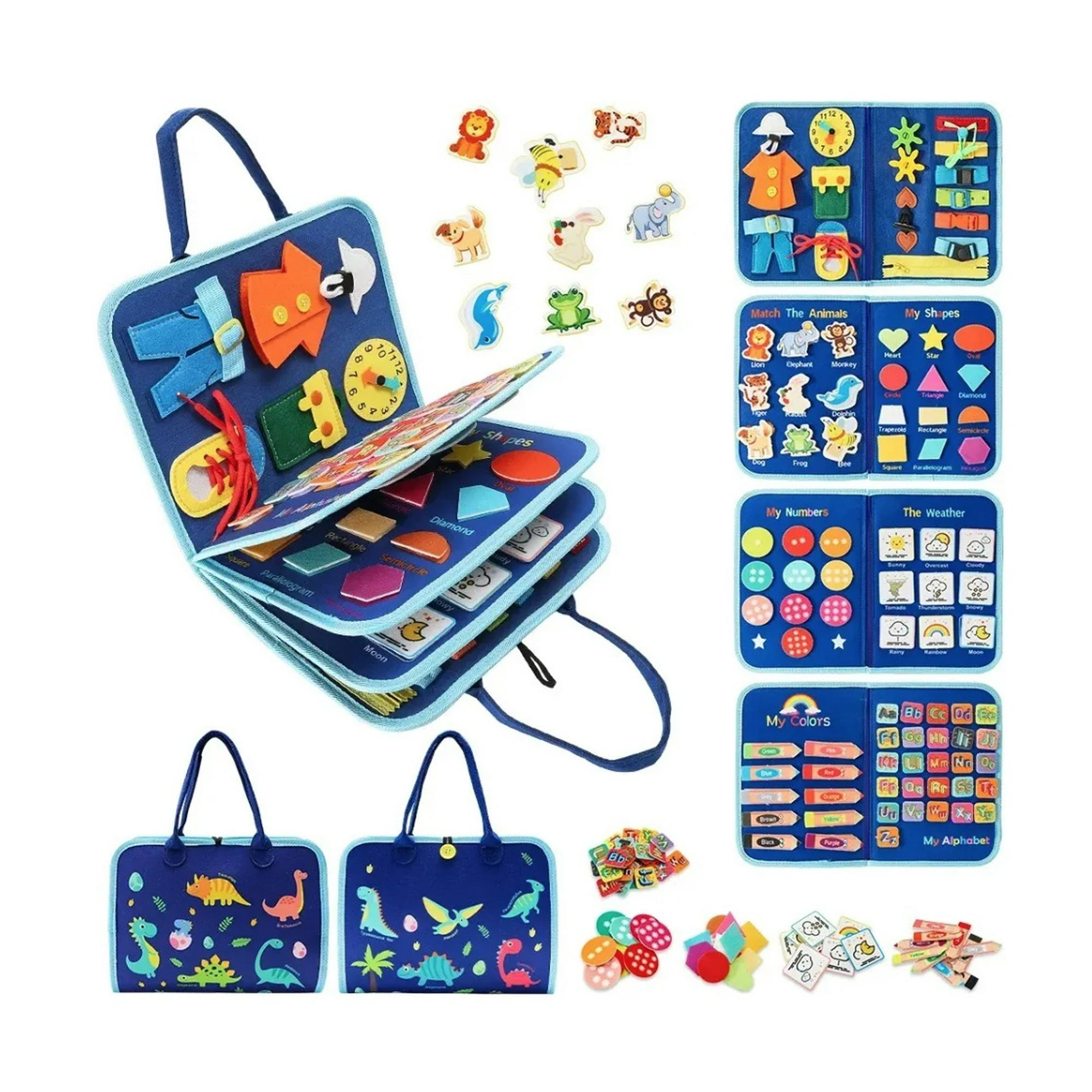 Atlas - Libro Sensorial Y Didáctico Desarrollo Habilidades Azul