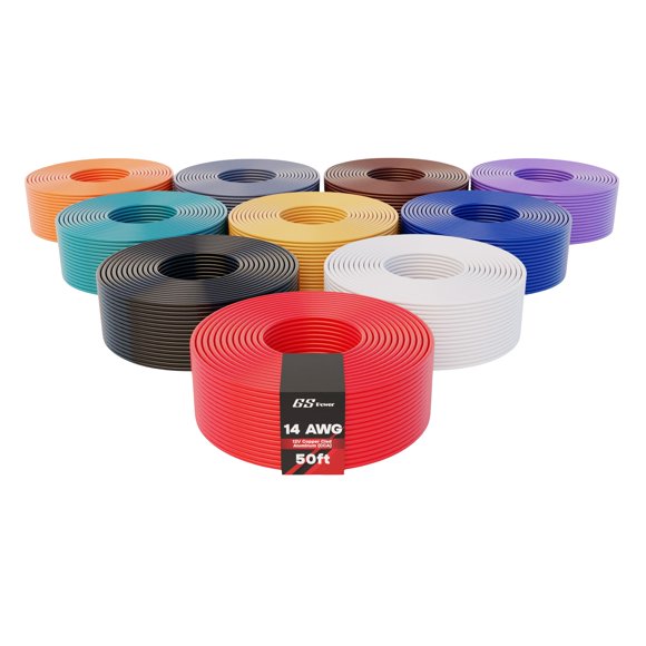 Cable Automotriz GS Power 14 AWG 500 pies 12V 10 Colores