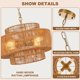 thumbnail image 2 of Candelabro Widluth 45 cm Dorado de Ratán 4 Luces Boho, 2 of 9