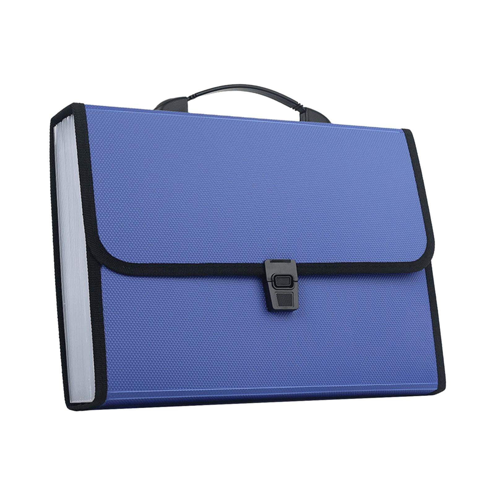 Magideal - Carpeta De Archivo Expandible, 13 Bolsillos Expandibles, Reutilizable Con Botón A Presión, Carpeta De Archivos, Carpeta De Papeleo Para Oficina, Aula, Azul