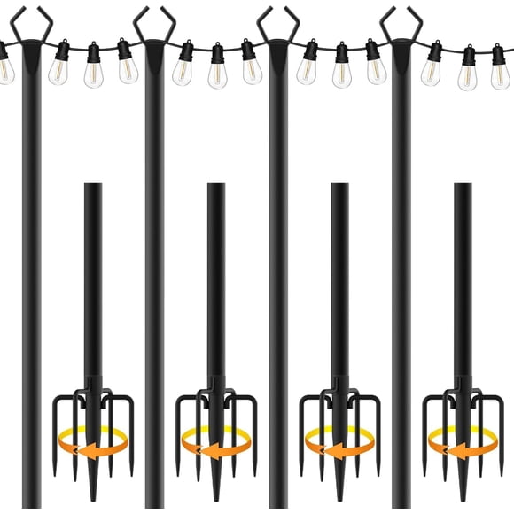 Postes de luz NUERPO - Juego de 4 de 3 m para jardín exterior