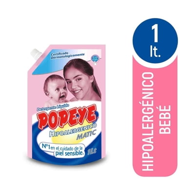 Detergente Líquido Hipoalergénico Bebé Doypack 1L Popeye