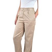 Likeshop - Pantalón Vestir Semi Formal Tipo Lino Recto Casual Tiro Alto 096