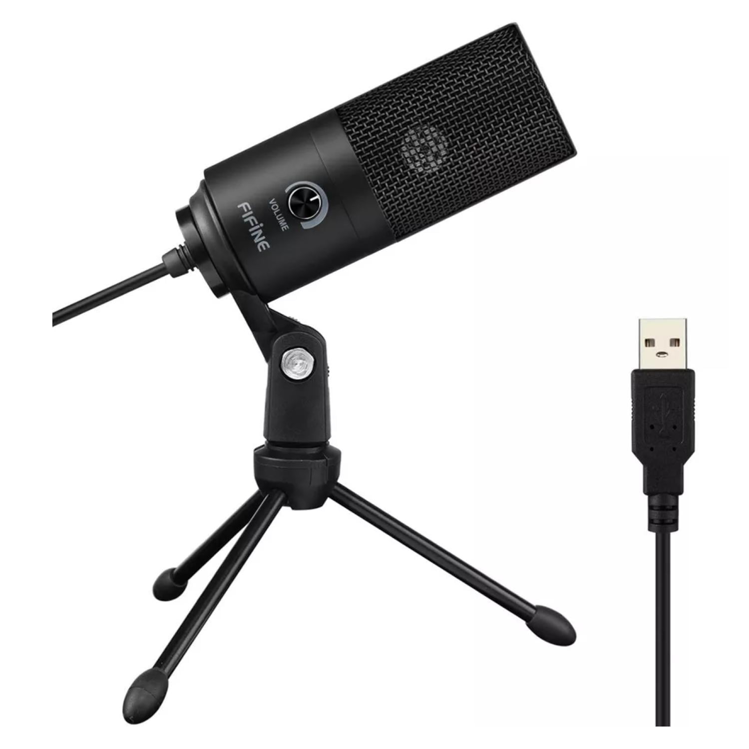 Fifine - Microfono Condensador Usb Sonido Profesional Negro K669b