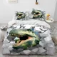 thumbnail image 1 of 3D Cartoon Dinosaur Illusion Comforter Bedding Set,Duvet Cover Bed Set Quilt Cover Pillowcase,Queen Bedding Set for Child Gift Bed Sheets, 1 of 5