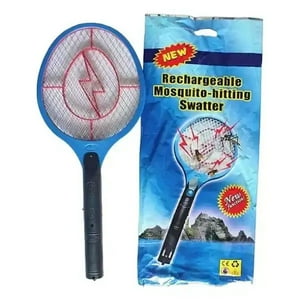 Leon Import - Raqueta Eléctrica Mata Moscas Mosquitos Insectos Recargable Color Azul