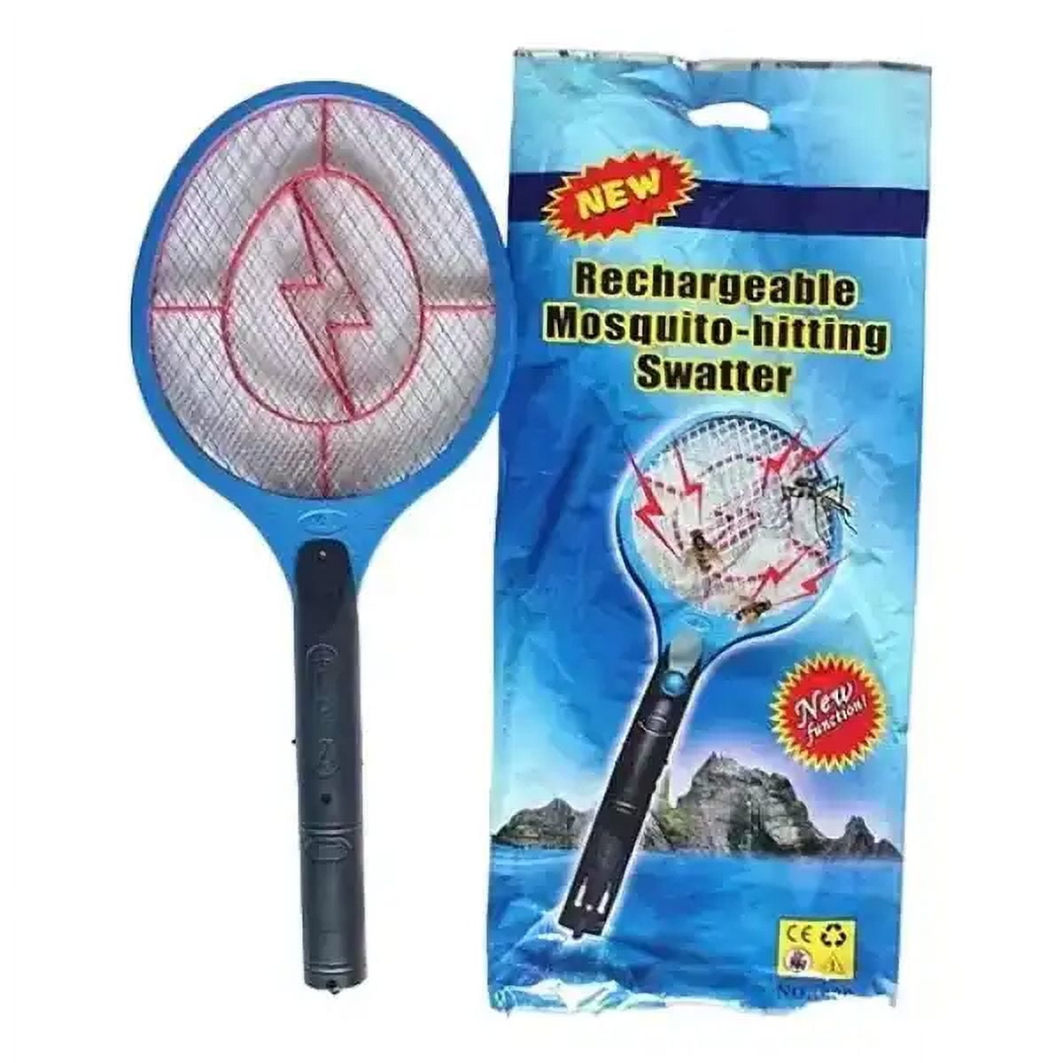 Leon Import - Raqueta Eléctrica Mata Moscas Mosquitos Insectos Recargable Color Azul