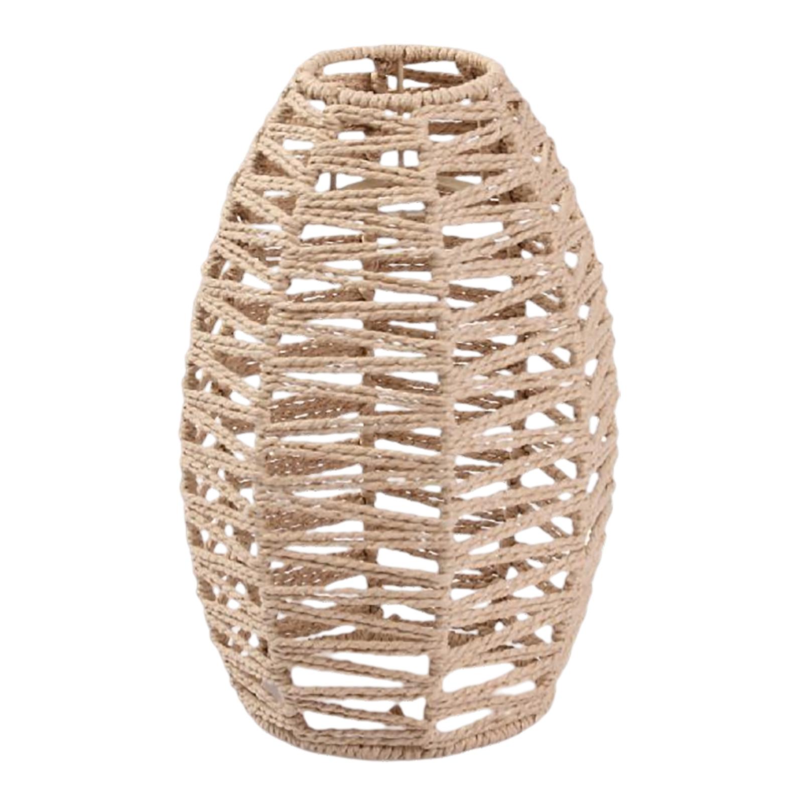 Magideal - Lámpara Colgante Pantalla Boho Luz De Techo Pantalla Cuerda De Papel Mimbre De Mimbre Tejida A Mano Cubierta Para Comedor Cocina Restaurant , Estilo D Medio