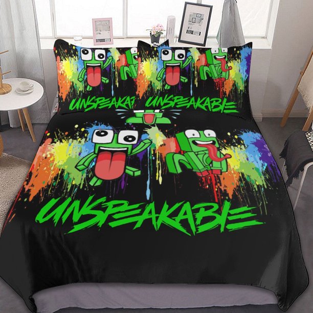 Anime Unspeakable Bedding Sets 3 Pieces Warm Soft Duvet Cover Set for Fans Kids Teens Girls Room Decor Lightweight Breathable