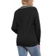 thumbnail image 3 of INSPIRE CHIC Suéter de Cuello en V para Mujer de Manga Larga a Rayas Suéter Suave Casual de Otoño S Negro, 3 of 6