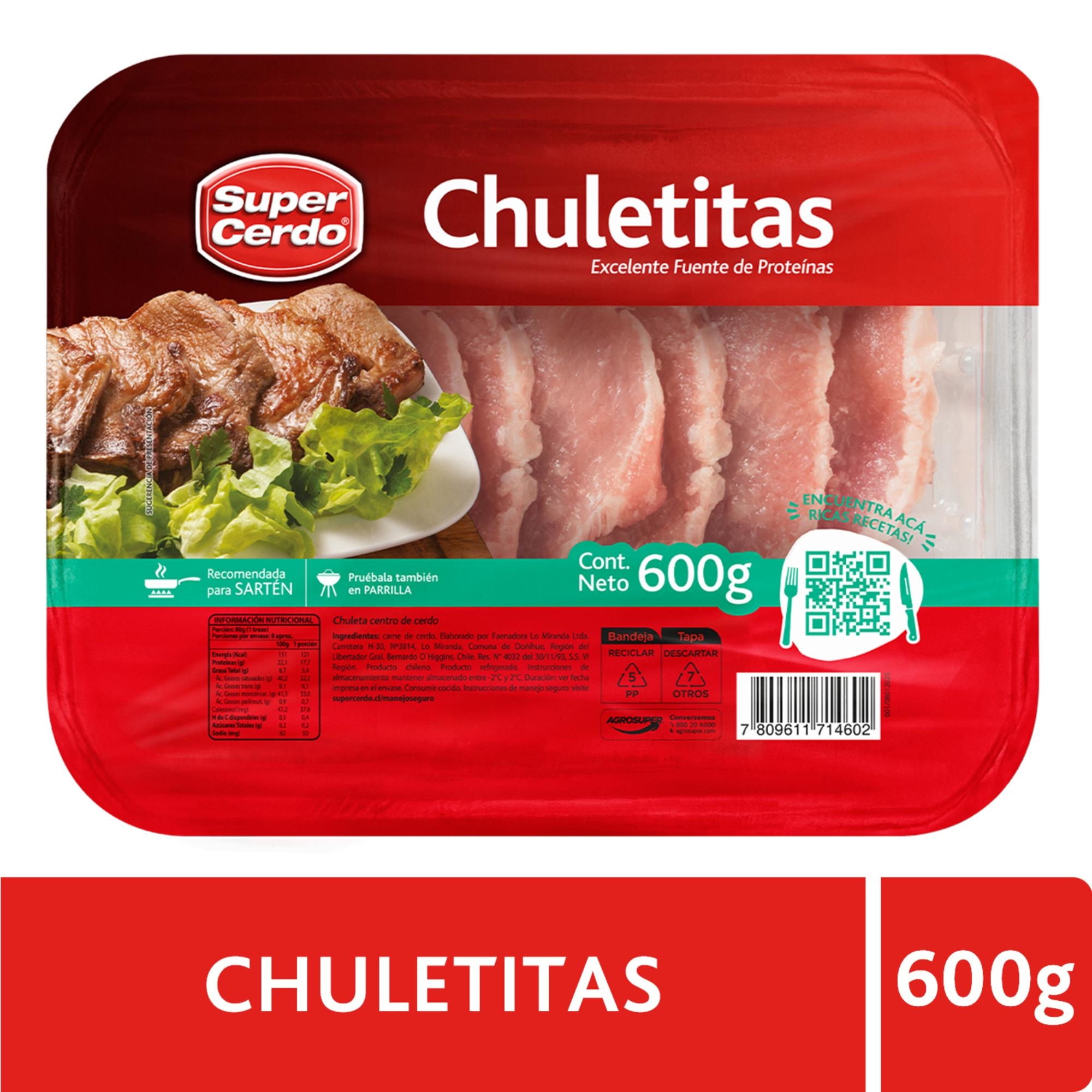 Chuletitas De Cerdo 600 g Super Cerdo