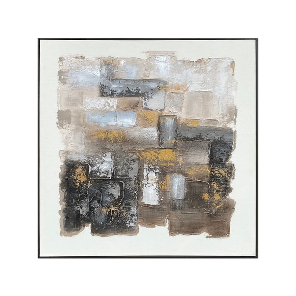 Cuadro Decorativo Abstracto Pintado a Mano Sedimentos I 100x100