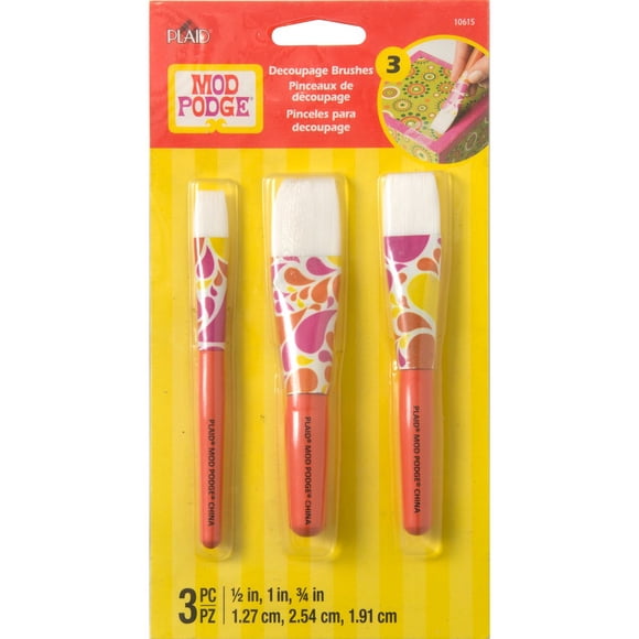 Set de 3 Pinceles de Mango Corto Mod Podge 10615