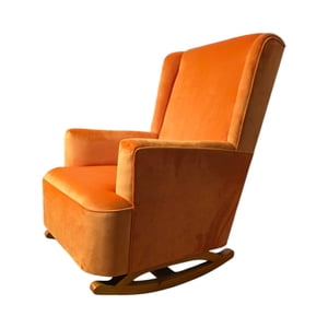 Diseños Valestrini - Sillon Mecedor Felpa Naranja