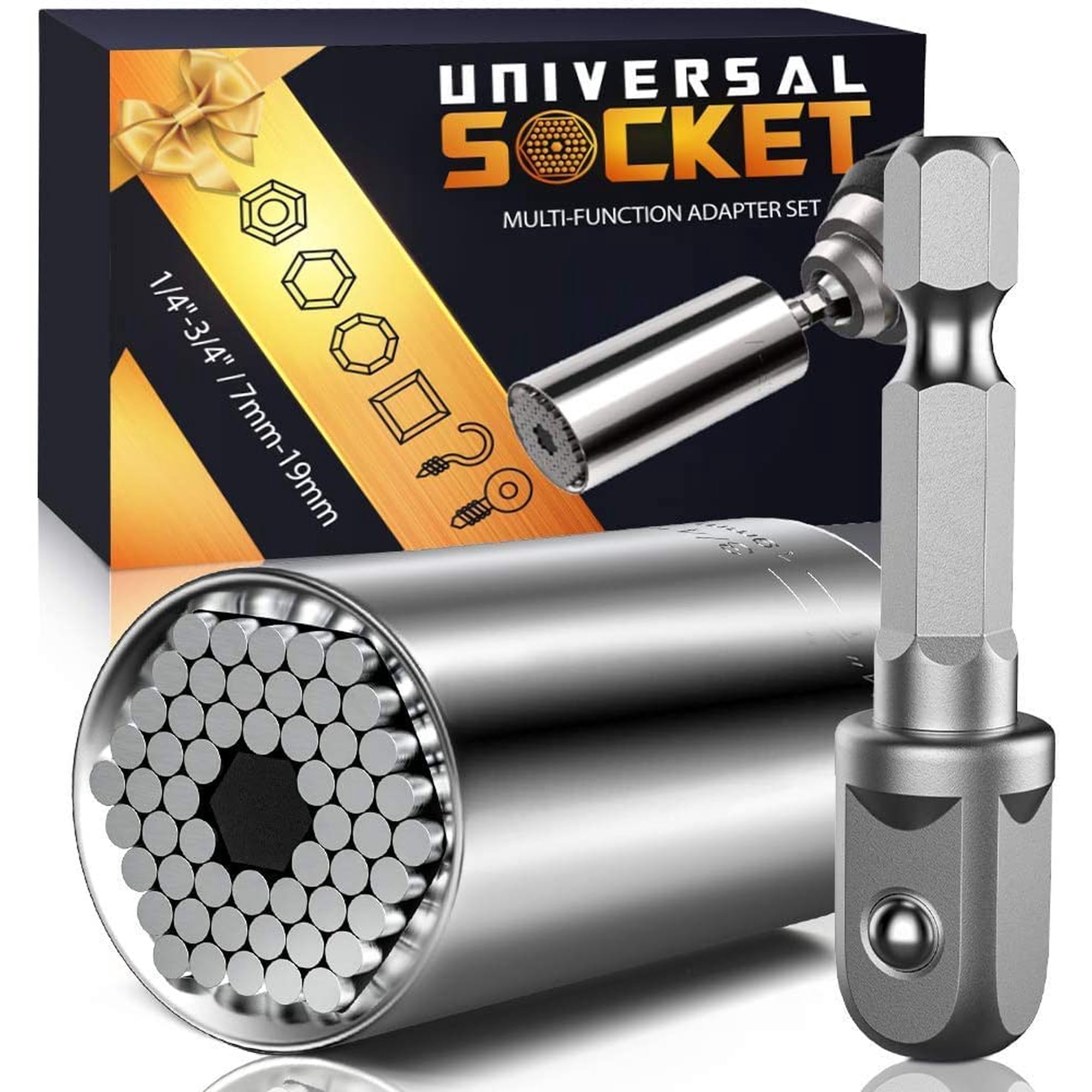 Hanpure - Juego De Herramientas De Enchufe Universal Grip 7 19 Mm Con Adaptador De Taladro