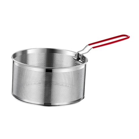 Magideal - Cesta Para Freír De Acero Inoxidable Con Asa, Red Para Freír Patatas Fritas, Cesta Para Freír En Profundidad Para Espaguetis, Pastas, Aros De Cebolla 20 Centímetros