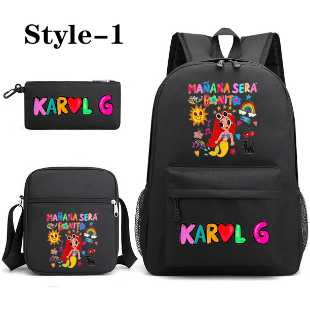 Cartoon Manana Sera Bonito 3 Piece Backpack Boys Women's Cute Rucksack Shoulder Bag Pencil Bag Teenage School Bag