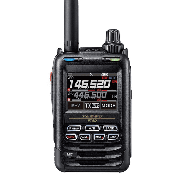 Yaesu FT-5DR Rádio Walkie Talkie de Dois Sentidos, Transceptor Digital C4FM/FM 144/430MHz Banda Dupla 5W com Tela Tática Touch Screen