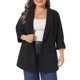 thumbnail image 1 of Blazer de Talla Grande para Mujer de Agnes Orinda con Panel de Muesca, Botón, Traje de Negocios Casual con Bolsillo 4X Negro, 1 of 8