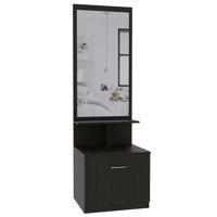 Fmfurniture - Velador Multifuncional Con Espejo 1 Cajón Fm-006W - Negro
