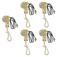 Ioensy - 5 Interruptores De Pared Para Ventilador, Con Cadena De 2 Cables, Estables, Dorados.