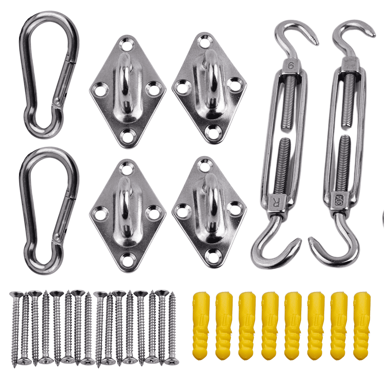Qatar Shop - Kit De Instalacion Toldo Vela Gancho Soporte Anclaje 40pz
