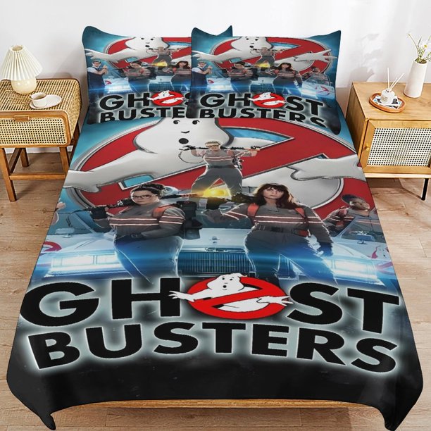 x298 Ghostbusters Bed Duvet Cover Microfiber Bedding Sets 3D Printed Lightweight 3 Piece Comforter Sets, 1 Duvet Cover And 2 Pillow Shams for Kids Boys Girls 79"x90" jn298