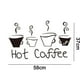 thumbnail image 3 of Calcomanía de pared con frase "Café caliente" para cocina, restaurante, cafetería, sala de estar, oficina, decoración., 3 of 6