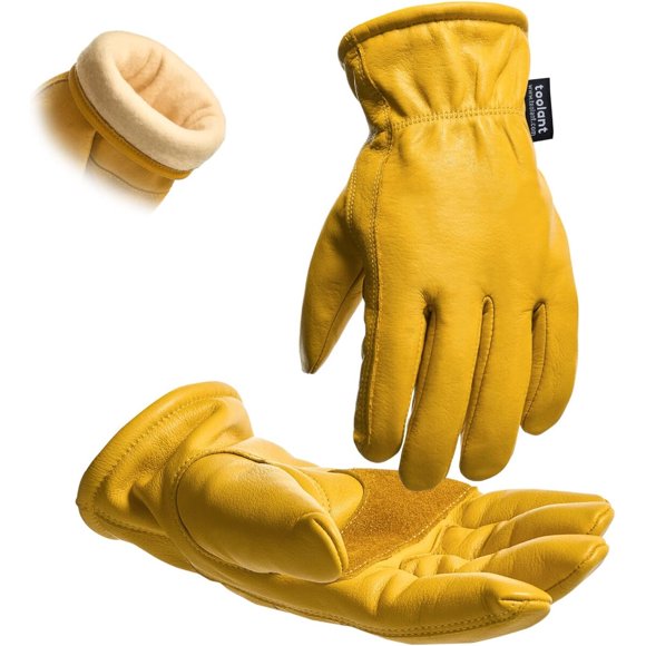 toolant Winter Work Gloves for Men, Insulated Leather with W