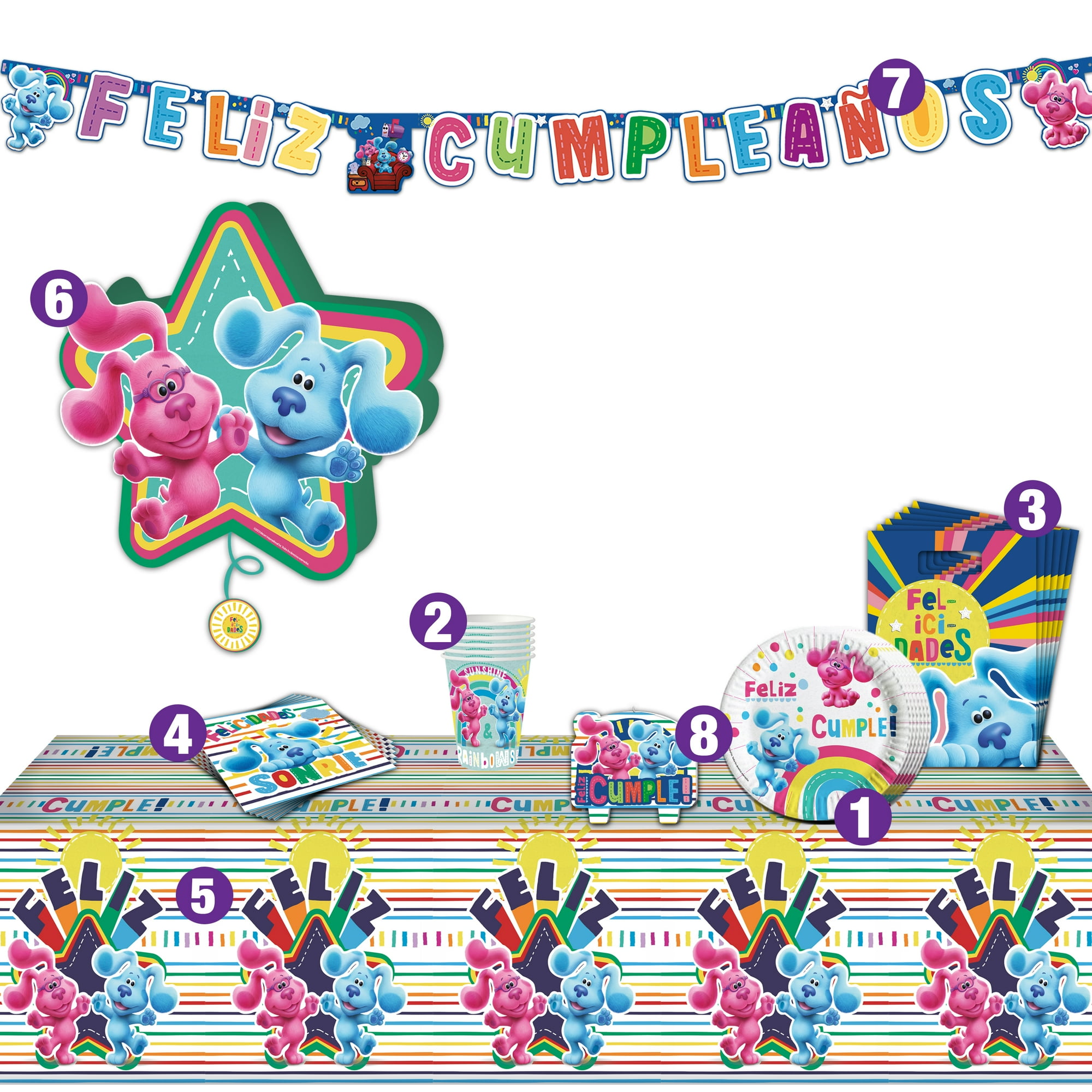 Set Cumpleanos Pistas De Blue Para 6 Personas Pronobel