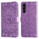 thumbnail image 5 of Funda tipo cartera FOXDOCK para Samsung Galaxy A24 4G , diseño girasol en relieve, cuero PU, cierre magnético, soporte y tarjetero, 5 of 5