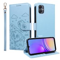 Funda Billetera Foxdock Compatible Con Samsung Galaxy A05, Diseño Perrito Tierno, Ranuras Para Tarjetas Y Soporte Plegable
