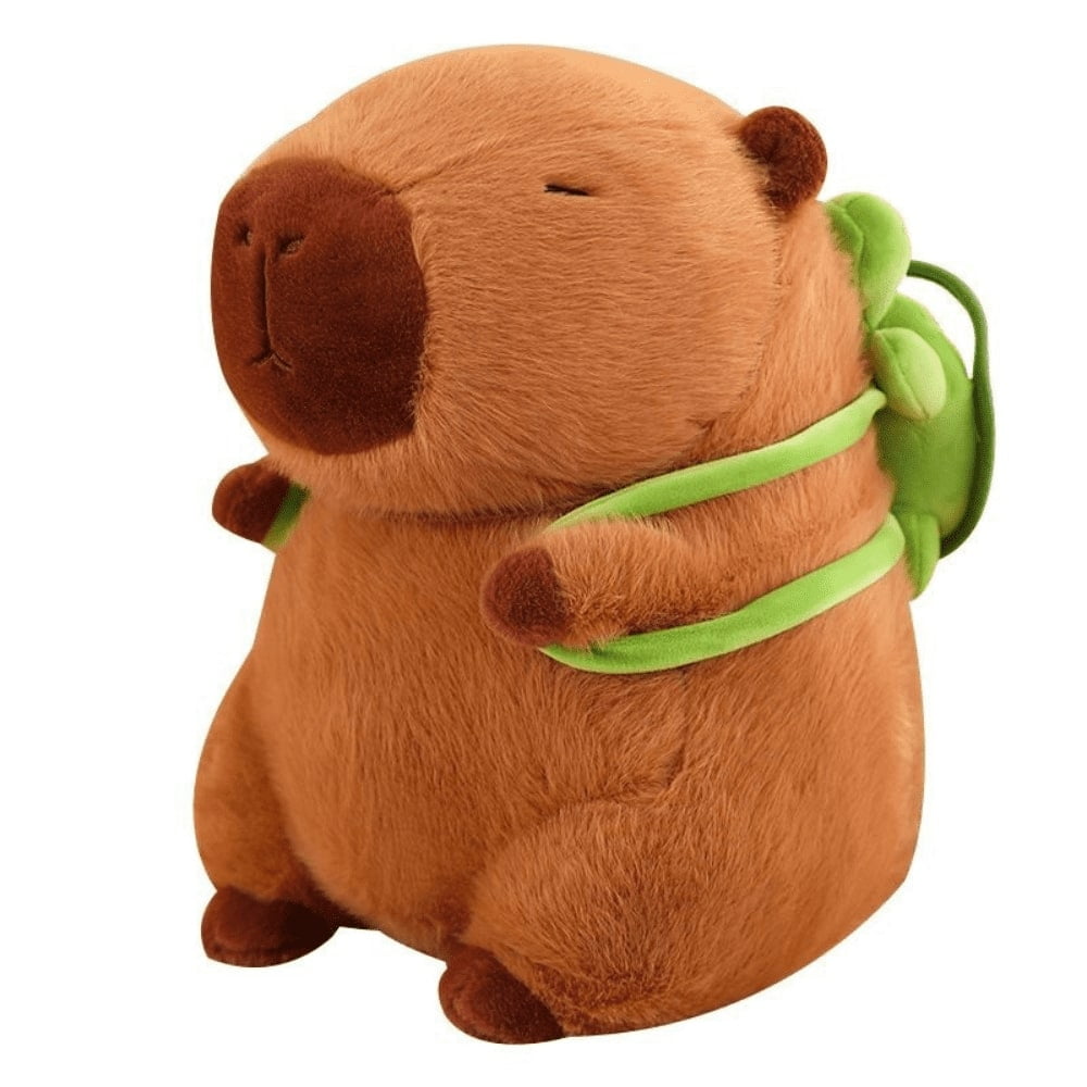 Crusec - Peluche De Capibara Kawaii Carpincho Mochila Tortuga 40 Cm