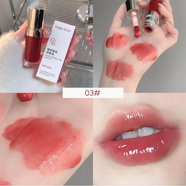 Strawberry Jelly Lip Oil Glossy Tint Glaze Lipstick Moisturize Liquid Fruit Jam Lip Beauty Treatment Transparent Hydrating Balm