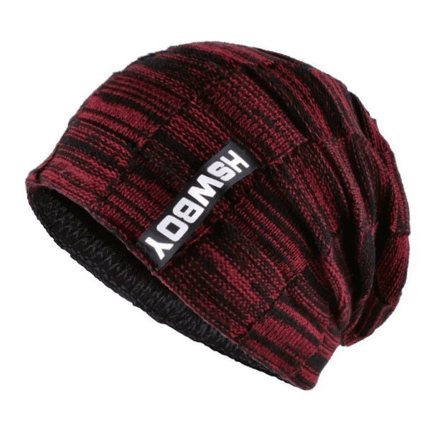 Gorro Invierno Hombre De Lana Con Forro Interno Moda Il Bordó