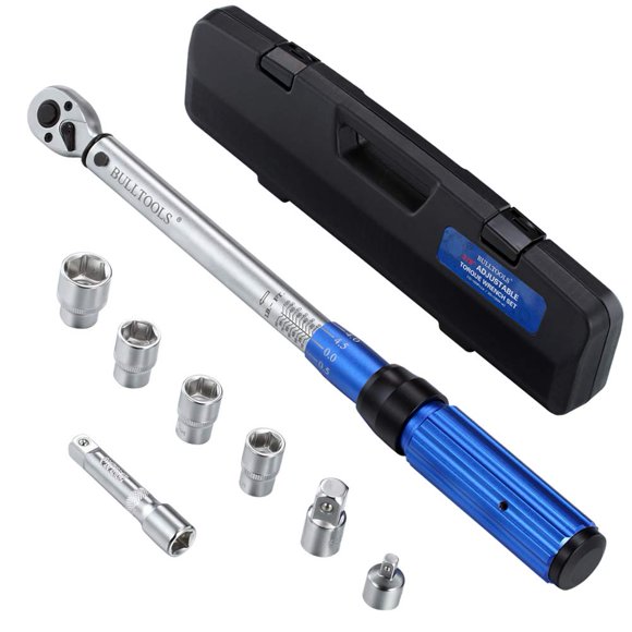 Juego de llaves dinamométricas BULLTOOLS, accionamiento de 3/8 pulgadas, 90 dientes, 20-135 Nm